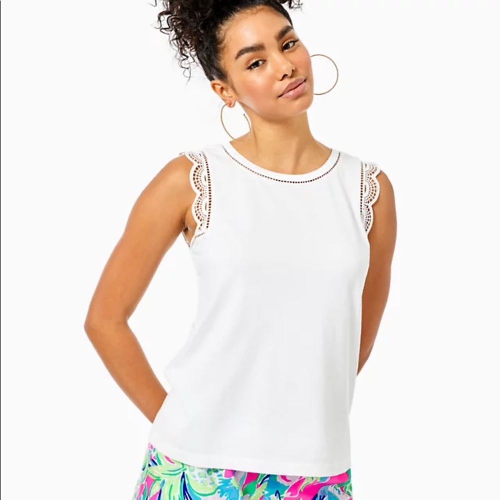 Lilly Pulitzer Agee Top Resort White NWT